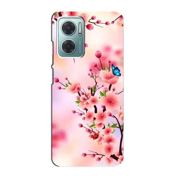 Чехол с рисунком «Бабочки на сакуре» для Xiaomi Redmi Note 11E