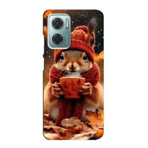 Друкований чохол 'Звірята з кавою' для Xiaomi Redmi Note 11E (Білка з кавою)