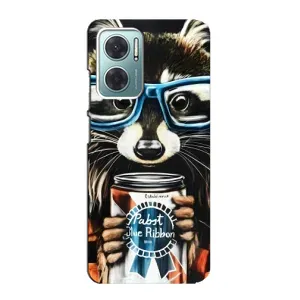 Силиконовый Чехол с Енотами на Xiaomi Redmi Note 11E (Енот в очках)