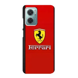 Силиконовый бампер с картинкой машины на Xiaomi Redmi Note 11E (Ferrari Logo)
