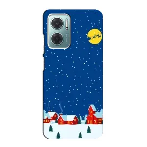 Силиконовый бампер на рождество для Xiaomi Redmi Note 11E (Город в снегу)