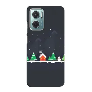 Силиконовый бампер на рождество для Xiaomi Redmi Note 11E (Город зимний)