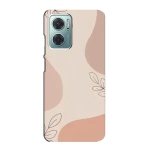 Чехол цветочный дизайн для Xiaomi Redmi Note 11E (Коричневый фон)