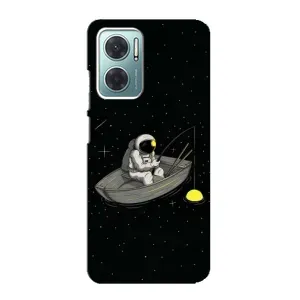 Силіконовый Чохол з принтом "Космонавти" на Xiaomi Redmi Note 11E (Космонавт на рибалці)
