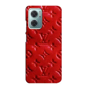 Текстурный Чехол Louis Vuitton для Редми Нот 11Е (Красный ЛВ)