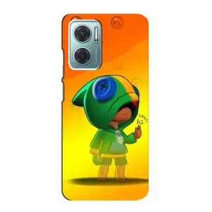 Чехол Бравл Старс для Xiaomi Redmi Note 11E (LEON в кофте)