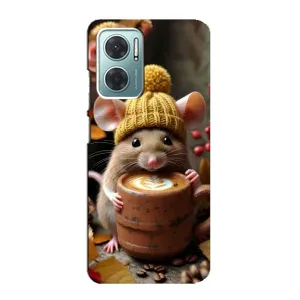 Друкований чохол 'Звірята з кавою' для Xiaomi Redmi Note 11E (Мишка з кавою)