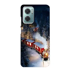 Силиконовый бампер на рождество для Xiaomi Redmi Note 11E (Поезд)