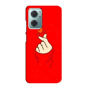 Чохол (Знак сердечка) для Xiaomi Redmi Note 11E (Сердечко на червоному)