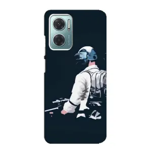 Силиконовый чехол с картинкой "Герой Pubg" на Xiaomi Redmi Note 11E (В экиперовке)