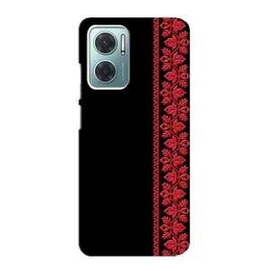 Силіконовый Чохол на Xiaomi Redmi Note 11E з картинкой Вишиванки (Вишиванка на чорному)