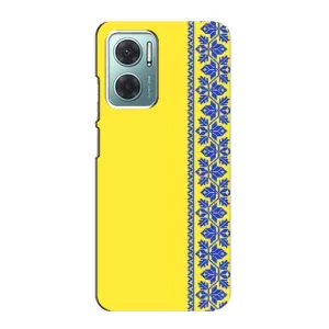 Силіконовый Чохол на Xiaomi Redmi Note 11E (Вишиванка на жовтому фоні)