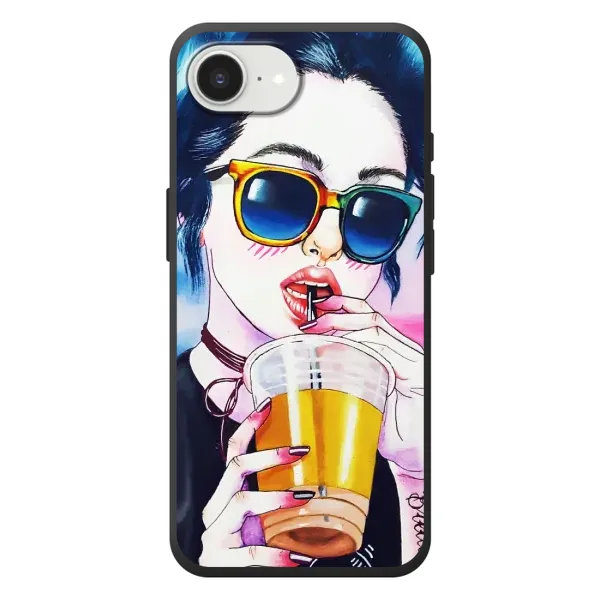 Чехол с рисунком «Девушка с коктейлем» для iPhone 17e