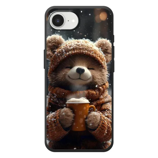 Чехол с рисунком «Медвежонок с кофе» для iPhone 17e