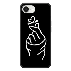 Чехлы (Знак сердечка) на Apple 17e (Сердце на черном)