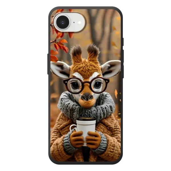Чехол с рисунком «Жираф с кофе» для iPhone 17e