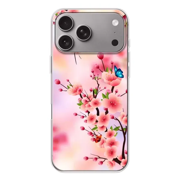 Чохол з малюнком «Метелики на сакурі» для Apple iPhone 18 Pro Max Чохол з малюнком «Метелики на сакурі» для Apple iPhone 18 Pro Max