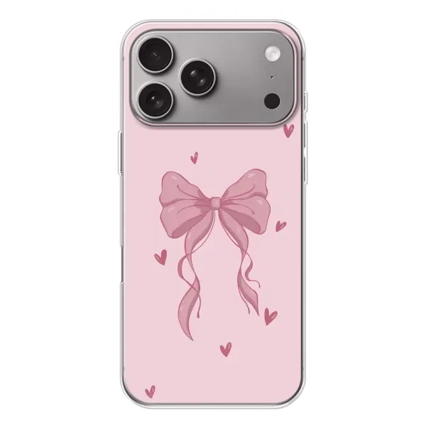 Чехол с рисунком «Бант на розовом» для Apple iPhone 18 Pro Max Чехол с рисунком «Бант на розовом» для Apple iPhone 18 Pro Max
