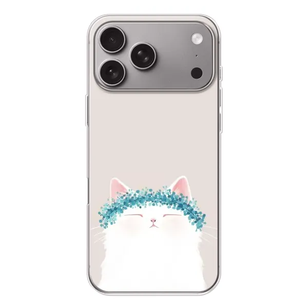 Чехол с рисунком «Белый котик» для Apple iPhone 18 Pro Max Чехол с рисунком «Белый котик» для Apple iPhone 18 Pro Max
