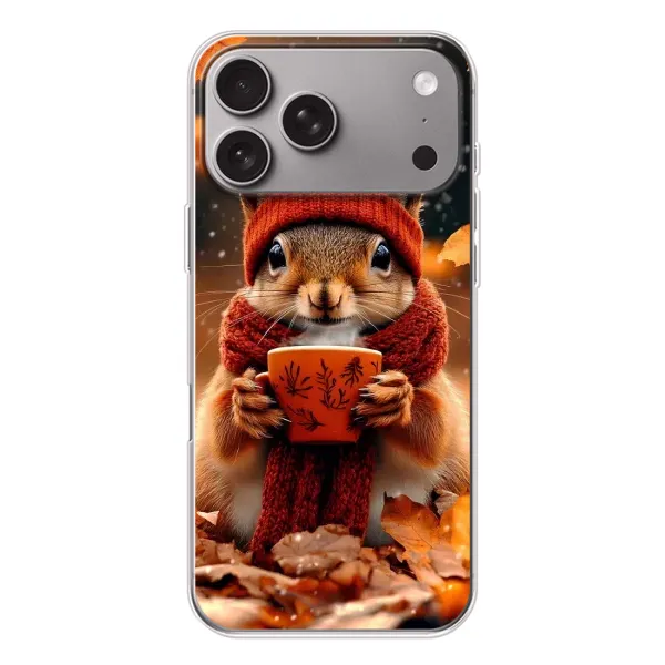 Чехол с рисунком «Белка с кофе» для Apple iPhone 18 Pro Max Чехол с рисунком «Белка с кофе» для Apple iPhone 18 Pro Max