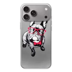 Чохол (ТПУ) Милі песики для Apple iPhone 18 Pro Max (Бульдог в окулярах)