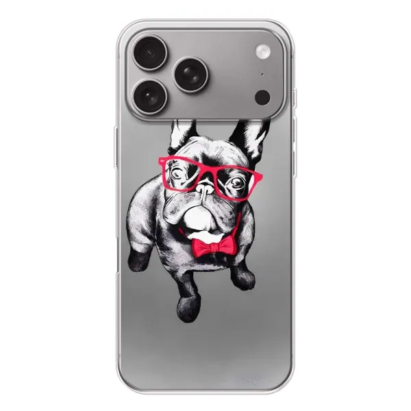 Чехол с рисунком «Бульдог в очках» для Apple iPhone 18 Pro Max Чехол с рисунком «Бульдог в очках» для Apple iPhone 18 Pro Max