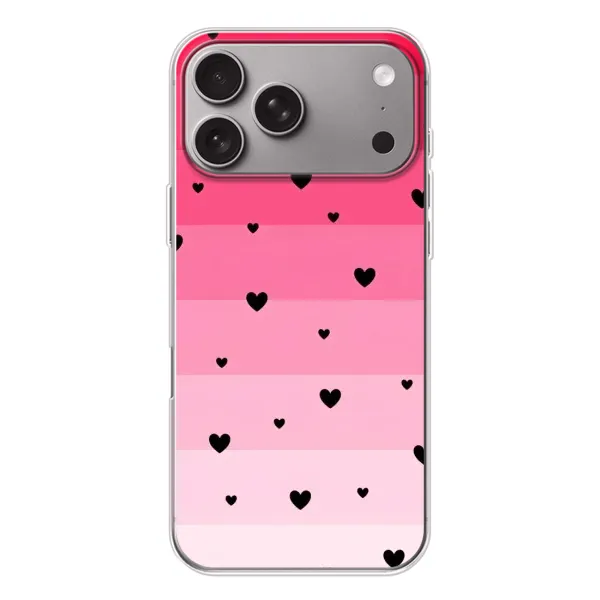 Чехол с рисунком «Чорные сердечки» для Apple iPhone 18 Pro Max Чехол с рисунком «Чорные сердечки» для Apple iPhone 18 Pro Max
