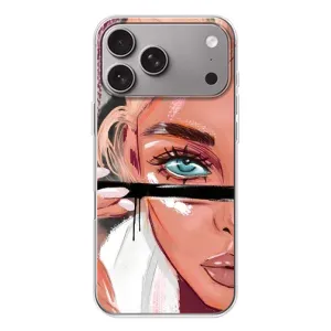 Силиконовый Чехол на Apple iPhone 18 Pro Max с картинкой Стильных Девушек (Девушка и ресницы)