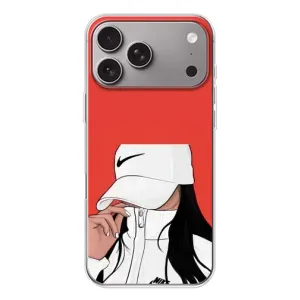 Силиконовый Чехол на Apple iPhone 18 Pro Max с картинкой Стильных Девушек (Девушка Nike)