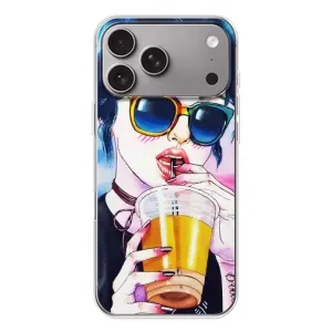 Чехол с картинкой Модные Девчонки Apple iPhone 18 Pro Max (Девушка с коктейлем)