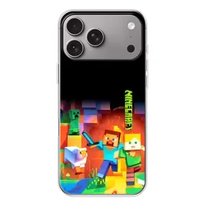 Чехлы для Apple iPhone 18 Pro Max (Персонажи Майн Крафт) (Герой Майнкрафт)