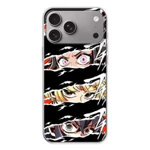 Силіконові чохлі з очіма Anime для Епл Айфон 18 Про Макс (Очі на чорному)