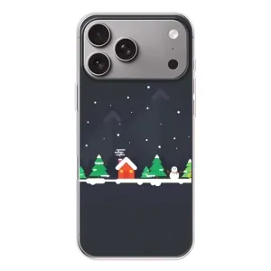 Силиконовый бампер на рождество для Apple iPhone 18 Pro Max (Город зимний)
