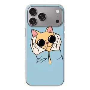 Бампер з зображенням Котиків для Епл Айфон 18 Про Макс (КОТИК в окулярах)