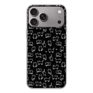 Чохол на тематику: Коти для Apple iPhone 18 Pro Max (Котики на чорному)