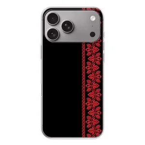 Силиконовый Чехол на Apple iPhone 18 Pro Max (Красная Вышиванка)