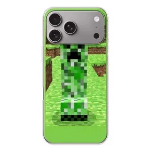 Чехлы для Apple iPhone 18 Pro Max (Персонажи Майн Крафт) (Крипер 2)
