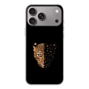 Чехол с леопардовым принтом на Apple iPhone 18 Pro Max (Леопард на черном)