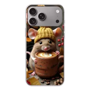 Друкований чохол 'Звірята з кавою' для Apple iPhone 18 Pro Max (Мишка з кавою)