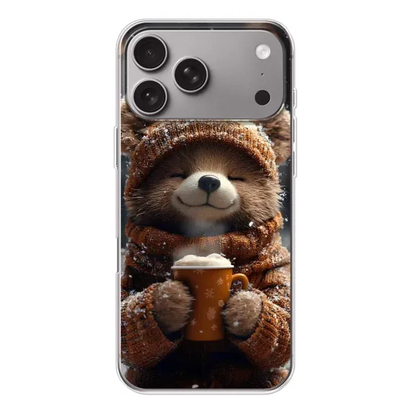 Чехол с рисунком «Медвежонок с кофе» для Apple iPhone 18 Pro Max Чехол с рисунком «Медвежонок с кофе» для Apple iPhone 18 Pro Max