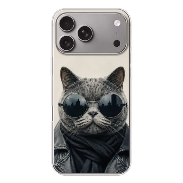 Чехол с рисунком «Модный кот» для Apple iPhone 18 Pro Max Чехол с рисунком «Модный кот» для Apple iPhone 18 Pro Max