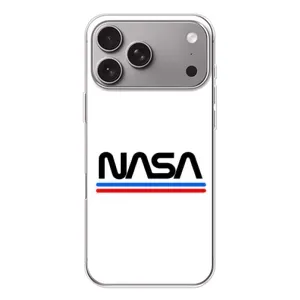 Силіконовый бампер з принтом "Наса" на Apple iPhone 18 Pro Max (NASA на білому тлі)