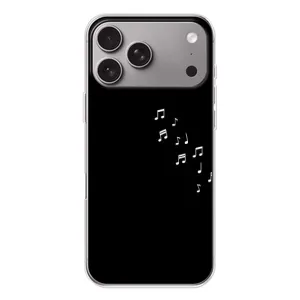 Чехол с картинками на черном фоне для Apple iPhone 18 Pro Max (Ноты)