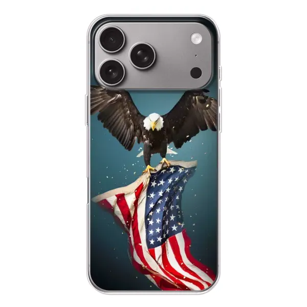 Чехол с рисунком «Орел и флаг» для Apple iPhone 18 Pro Max Чехол с рисунком «Орел и флаг» для Apple iPhone 18 Pro Max
