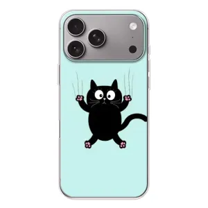 Силіконовий чохол з котиком для Apple iPhone 18 Pro Max (Падаючий кіт)