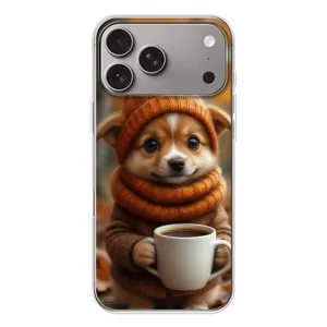 Друкований чохол 'Звірята з кавою' для Apple iPhone 18 Pro Max (Песик з кавою)