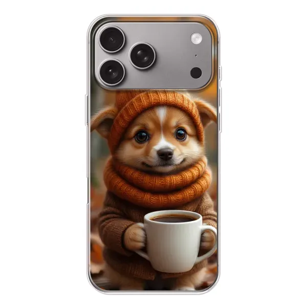 Чехол с рисунком «Собачка с кофе» для Apple iPhone 18 Pro Max Чехол с рисунком «Собачка с кофе» для Apple iPhone 18 Pro Max