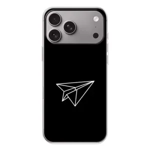Чехол с картинками на черном фоне для Apple iPhone 18 Pro Max (Самолетик)