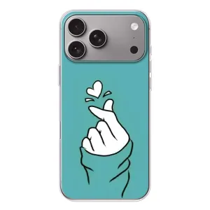 Чехлы (Знак сердечка) на Apple iPhone 18 Pro Max (Сердечко на бирюзовом)