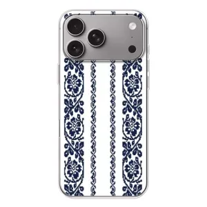 Силиконовый Чехол на Apple iPhone 18 Pro Max с картинкой Вышиванки (Синяя вышиванка)